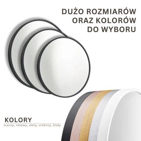 Lustro okrągłe w ramie czarne 100cm