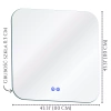 Illuminated LED square rounded mirror 110 cm three touch colors