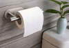 Brushed silver self-adhesive L-tube toilet paper holder