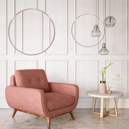 Round mirror in a pink frame 60cm