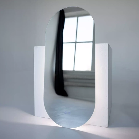 Oval LED illuminated mirror 120x60cm three touch colors