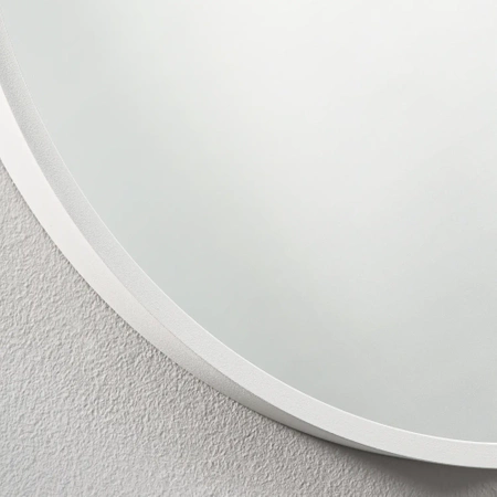 Round mirror in a white frame 120cm