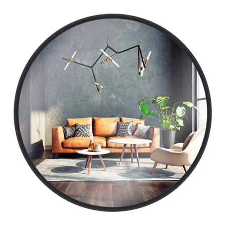 Lustro okrągłe LOFT w czarnej ramie 73cm
